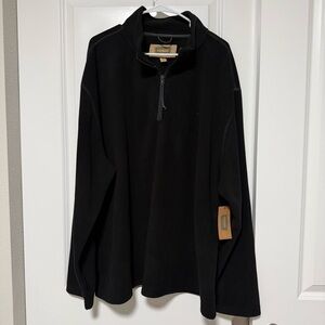 Black Fleece Pullover Mens Sweater 1/3 Zip